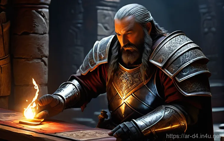 디아블로4 신화 지역 공략 - **Prompt 1: The Veteran's Vigil**
"A formidable Barbarian warrior, grizzled and battle-hardened,...